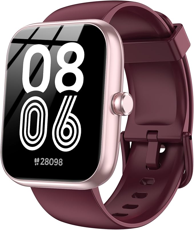 Smart Watch with Alexa Built-in, 1.83" HD Touchscreen, Bluetooth Calling, IP68 Waterproof Fitness Tracker, 120+ Sports Modes, 24/7 Heart Rate/Sleep Monitor for iPhone Android (Red)