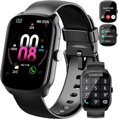Smart Watch for Men Women, 1.95" HD Curved Screen Smartwatch, Heart Rate/Sleep Monitor Fitness Watches, 112+ Sports Modes Activity Trackers, IP68 Waterproof Watch for Android iOS, Black